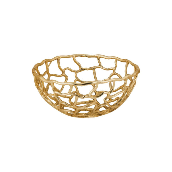 Atlas Free Form Bowl - Elegant Gold Metal Centerpiece for Modern Tabletop Decor and Sculptural Accent Small AC11323-01