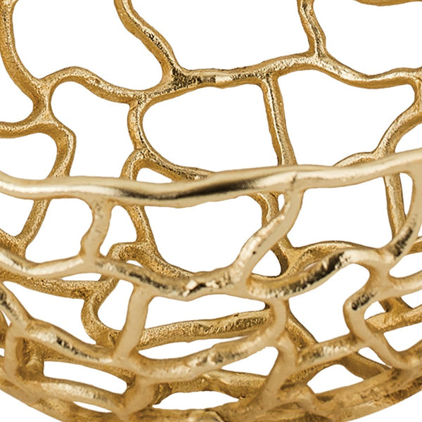 Atlas Free Form Bowl - Elegant Gold Metal Centerpiece for Modern Tabletop Decor and Sculptural Accent Small AC11323-01