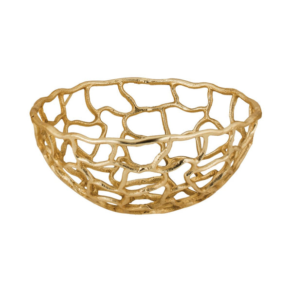 Atlas Free Form Bowl - Elegant Gold Metal Centerpiece for Modern Tabletop Decor and Sculptural Accent Small AC11323-01