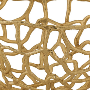 Atlas Free Form Bowl - Elegant Gold Metal Centerpiece for Modern Tabletop Decor and Sculptural Accent Medium AC11323-02