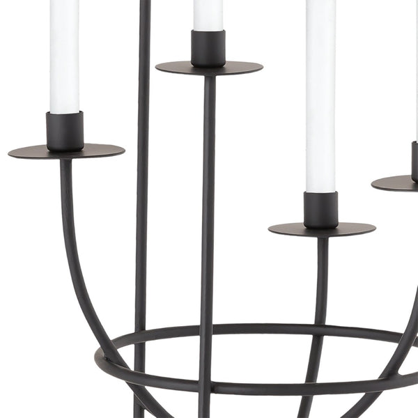 Atlas Friends Candleholder - Modern Matte Black Sculptural Design for Six Taper Candles, 30.5” Tall AC11324-01