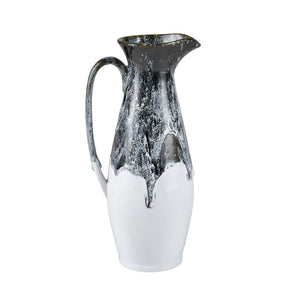 Atlas Gallemore Pitcher - Handcrafted Black & White Glazed Earthenware for Stylish Home Decor & Vases AC11328-01