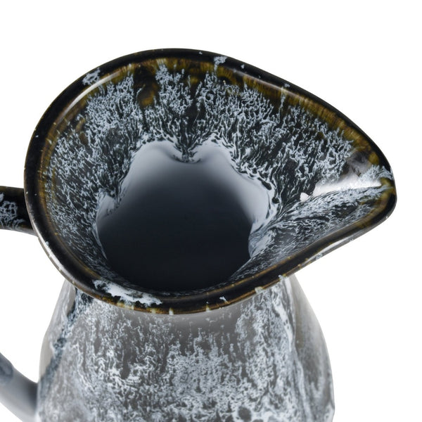 Atlas Gallemore Pitcher - Handcrafted Black & White Glazed Earthenware for Stylish Home Decor & Vases AC11328-01