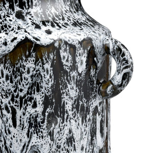 Atlas Gallemore Vase - Artisan Black and White Earthenware with Unique Drip Glaze for Elegant Decor AC11329-01