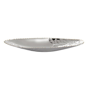 Atlas Garza Tray Set of 2 - Modern Metallic Decor with Silver Finish & Gold Rim for Stylish Home Accent AC11330-01S
