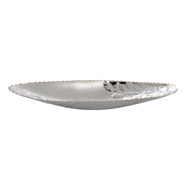 Atlas Garza Tray Set of 2 - Modern Metallic Decor with Silver Finish & Gold Rim for Stylish Home Accent AC11330-01S