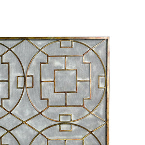 Atlas Geometric Firescreen - Artisan Hand-Painted Antique Bronze with Star-Panel Design & Ember Protection AC11331-01