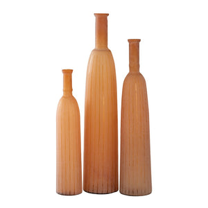 Atlas Georgia Vase Set of 3 - Elegant Tall Glass Vases with Pearlescent Peach Finish for Stunning Décor AC11332-01S