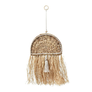 Atlas Gillis Coastal Wall Sculpture - Handwoven Seagrass Art with Seashells for Chic Home Decor Accent AC11335-01