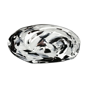 Atlas Gisli Bowl - Handcrafted Glass Decorative Accent in Black & White for Modern Home Elegance & Style AC11337-01