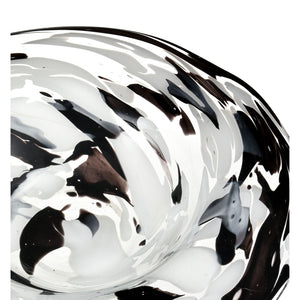 Atlas Gisli Bowl - Handcrafted Glass Decorative Accent in Black & White for Modern Home Elegance & Style AC11337-01