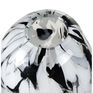 Atlas Gisli Small Vase - Sleek Sculptural Glass Decor in Black & White for Modern Home Accent Displays AC11338-01