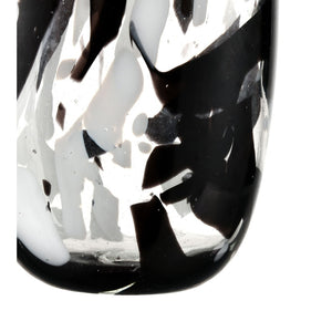 Atlas Gisli Small Vase - Sleek Sculptural Glass Decor in Black & White for Modern Home Accent Displays AC11338-01