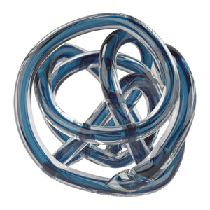 Atlas Glass Knot Decorative Sculptures - Handcrafted Gray Knots for Modern Elegance in Home Decor Set of 3 Navy AC11340-03S