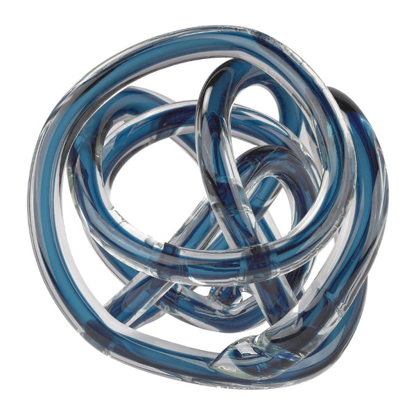 Atlas Glass Knot Decorative Sculptures - Handcrafted Gray Knots for Modern Elegance in Home Decor Set of 3 Navy AC11340-03S