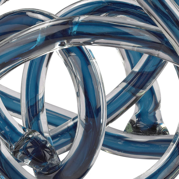 Atlas Glass Knot Decorative Sculptures - Handcrafted Gray Knots for Modern Elegance in Home Decor Set of 3 Navy AC11340-03S