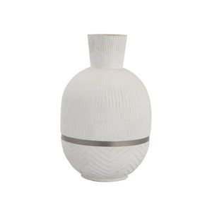 Atlas Glenn Vase - Hand-Finished Mango Wood Accent with Brushed Nickel Rim for Modern Home Decor Style AC11341-01