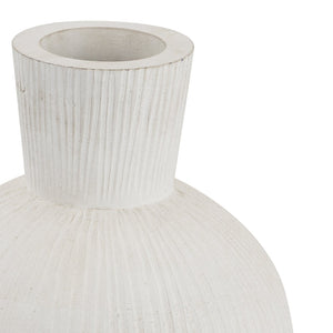 Atlas Glenn Vase - Hand-Finished Mango Wood Accent with Brushed Nickel Rim for Modern Home Decor Style AC11341-01