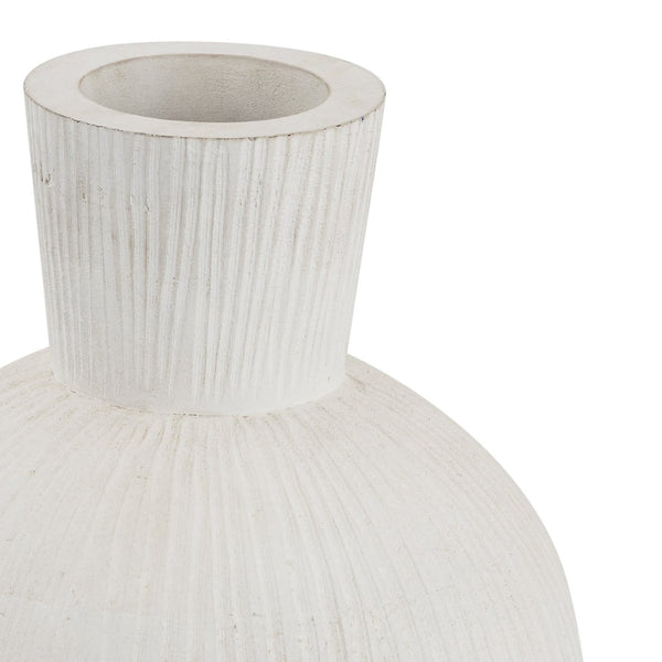 Atlas Glenn Vase - Hand-Finished Mango Wood Accent with Brushed Nickel Rim for Modern Home Decor Style AC11341-01