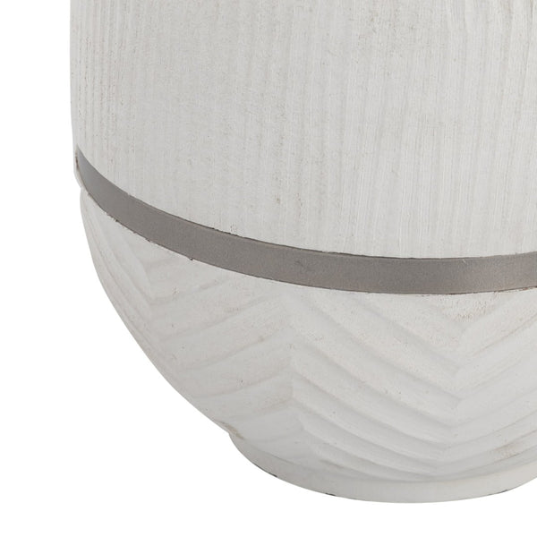Atlas Glenn Vase - Hand-Finished Mango Wood Accent with Brushed Nickel Rim for Modern Home Decor Style AC11341-01