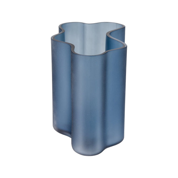 Atlas Glennon Vase - Coastal Elegance with Organic Curves, Navy Matte & Glossy Finish for Stylish Decor Small AC11342-01