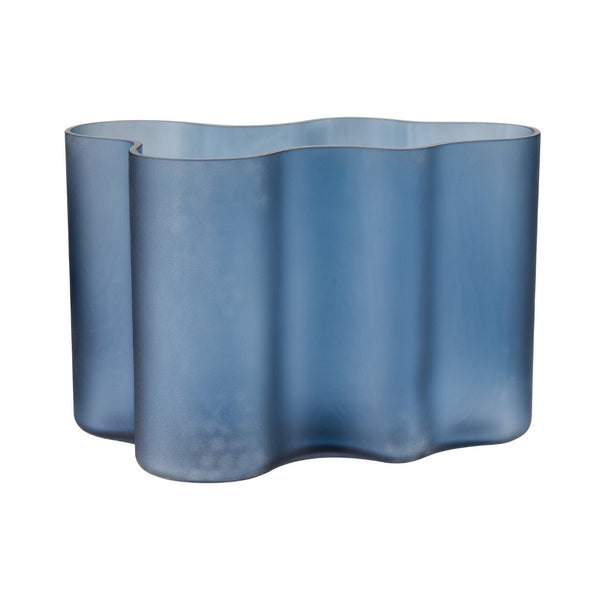 Atlas Glennon Vase - Coastal Elegance with Organic Curves, Navy Matte & Glossy Finish for Stylish Decor Large AC11342-03