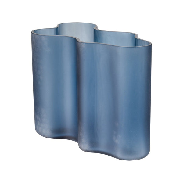 Atlas Glennon Vase - Coastal Elegance with Organic Curves, Navy Matte & Glossy Finish for Stylish Decor Large AC11342-03