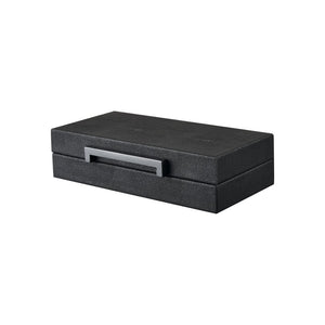 Atlas Grackle Boxes Set of 2 - Elegant Black Faux Shagreen Storage for Modern Home Organization & Décor AC11344-01S