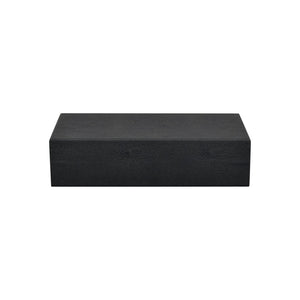 Atlas Grackle Boxes Set of 2 - Elegant Black Faux Shagreen Storage for Modern Home Organization & Décor AC11344-01S