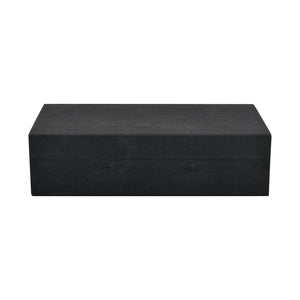 Atlas Grackle Boxes Set of 2 - Elegant Black Faux Shagreen Storage for Modern Home Organization & Décor AC11344-01S