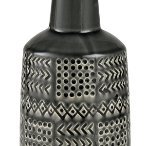 Atlas Graham Vase - Sculptural Earthenware Piece with Elegant Caramel Glaze and Textured Geometric Design Small AC11345-02