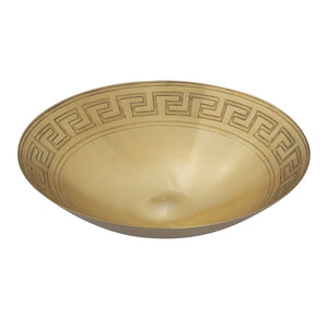 Atlas Greek Key Centerpiece Bowl - Striking Antique Finish for Timeless Elegance in Any Home Decor Brass AC11347-01