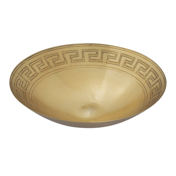 Atlas Greek Key Centerpiece Bowl - Striking Antique Finish for Timeless Elegance in Any Home Decor Brass AC11347-01