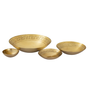 Atlas Greek Key Centerpiece Bowl - Striking Antique Finish for Timeless Elegance in Any Home Decor Brass AC11347-01