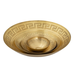 Atlas Greek Key Centerpiece Bowl - Striking Antique Finish for Timeless Elegance in Any Home Decor Brass AC11347-01
