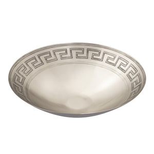 Atlas Greek Key Centerpiece Bowl - Striking Antique Finish for Timeless Elegance in Any Home Decor Nickel AC11347-02