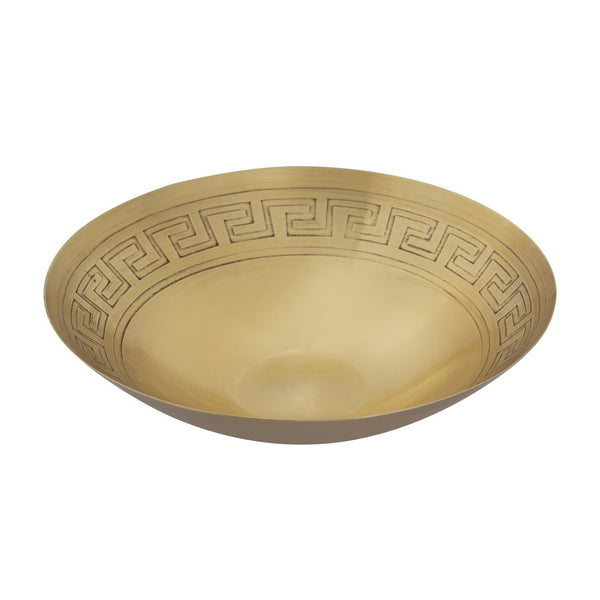 Atlas Greek Key Bowls - Elegant Antique Brass Trio for Timeless Home Decor and Tabletop Styling Set of 3 Brass AC11348-01S