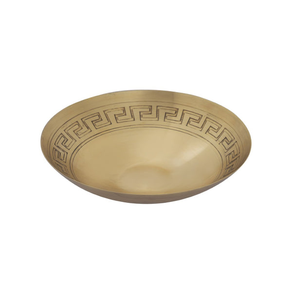 Atlas Greek Key Bowls - Elegant Antique Brass Trio for Timeless Home Decor and Tabletop Styling Set of 3 Brass AC11348-01S