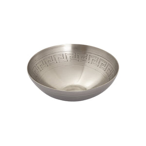 Atlas Greek Key Bowls - Elegant Antique Brass Trio for Timeless Home Decor and Tabletop Styling Set of 3 Nickel AC11348-02S