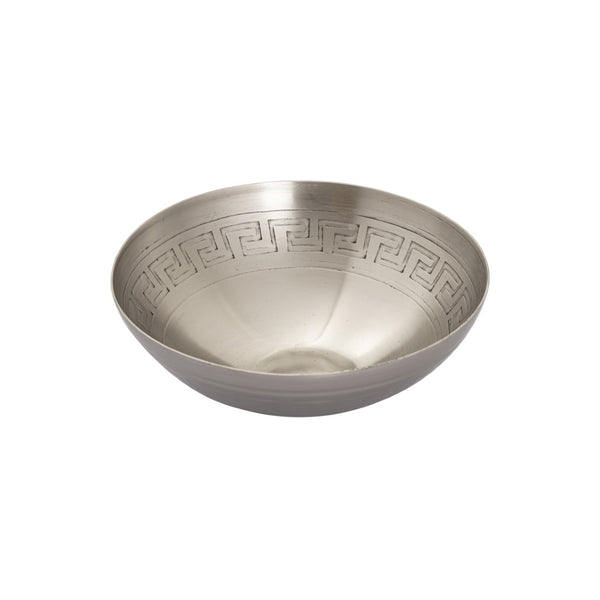 Atlas Greek Key Bowls - Elegant Antique Brass Trio for Timeless Home Decor and Tabletop Styling Set of 3 Nickel AC11348-02S