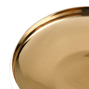 Atlas Greer Low Bowl - Modern Earthenware Centerpiece with Luxe Gold Accent for Stylish Decor Showcase AC11349-01