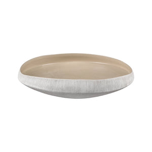 Atlas Greer Bowl - Modern Low Beige Centerpiece for Stylish Decor, Perfect for Displaying Objects & More AC11349-02