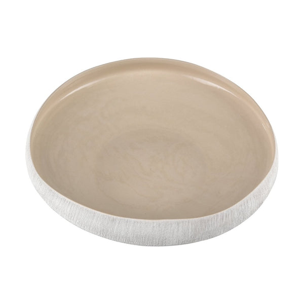 Atlas Greer Bowl - Modern Low Beige Centerpiece for Stylish Decor, Perfect for Displaying Objects & More AC11349-02