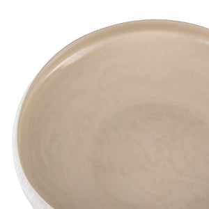Atlas Greer Bowl - Modern Low Beige Centerpiece for Stylish Decor, Perfect for Displaying Objects & More AC11349-02