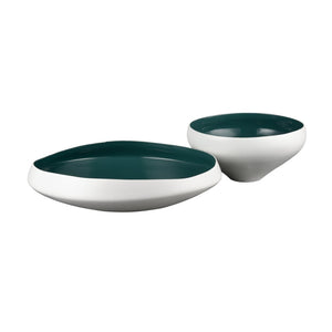 Atlas Greer Low Bowl - Stylish Modern Earthenware with Turquoise Glaze for Versatile Home Décor Use AC11349-03