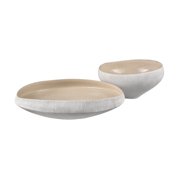 Atlas Greer Bowl - Tall Beige Earthenware Piece, Modern Minimalist Design for Chic Tabletop Displays AC11350-02