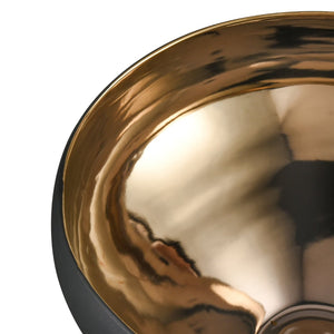 Atlas Greer Modern Earthenware Bowl - Luxurious Glazed Finish for Stylish Tabletop and Home Decor Tall Black and Gold Glazed AC11350-03