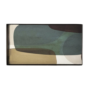 Atlas Gresham Tray - Small Rectangular Metal Tray with Geometric Design, Gold & Silver Accents for Style AC11352-01
