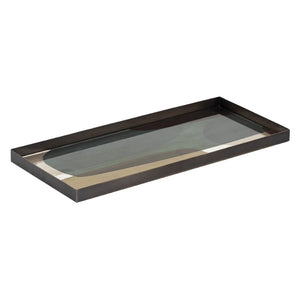 Atlas Gresham Large Tray - Modern Metal with Geometric Color-Blocked Interior for Stylish Organization AC11352-02