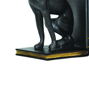 Atlas Greyhound Bookend Set of 2 - Stylish Black Sculptural Accents for Dog Lovers & Book Enthusiasts AC11353-01S